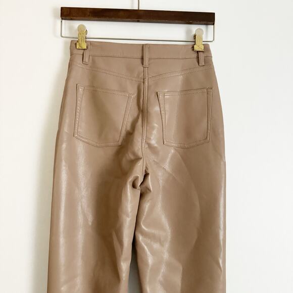 ARITZIA Wilfred Melina Vegan Leather Pants Taupe Brown 0 - Picture 8 of 11